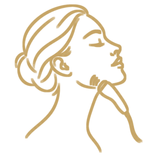 RF skin tightening icon, handpiece on the jawline